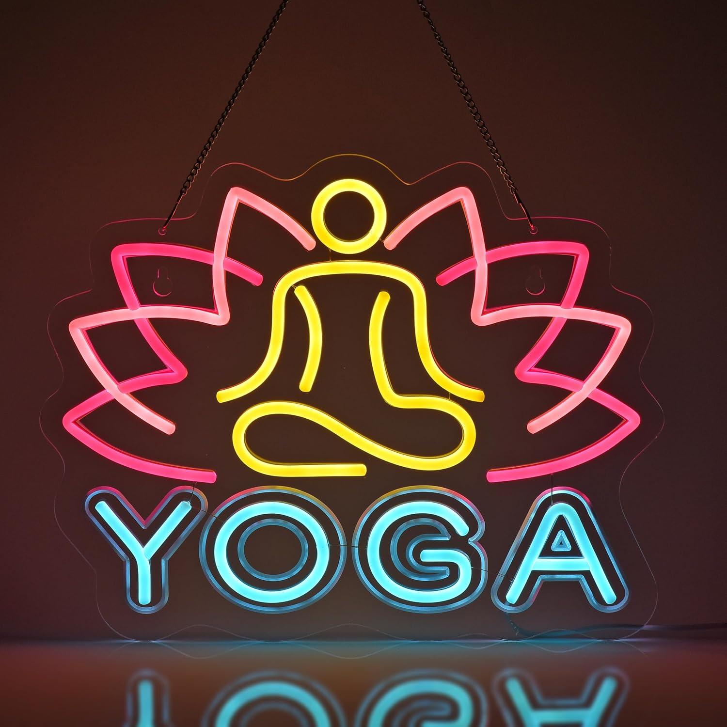 Zen Yoga Fitness - Yoga Neon Tabelası Neon Işıklar Asılı