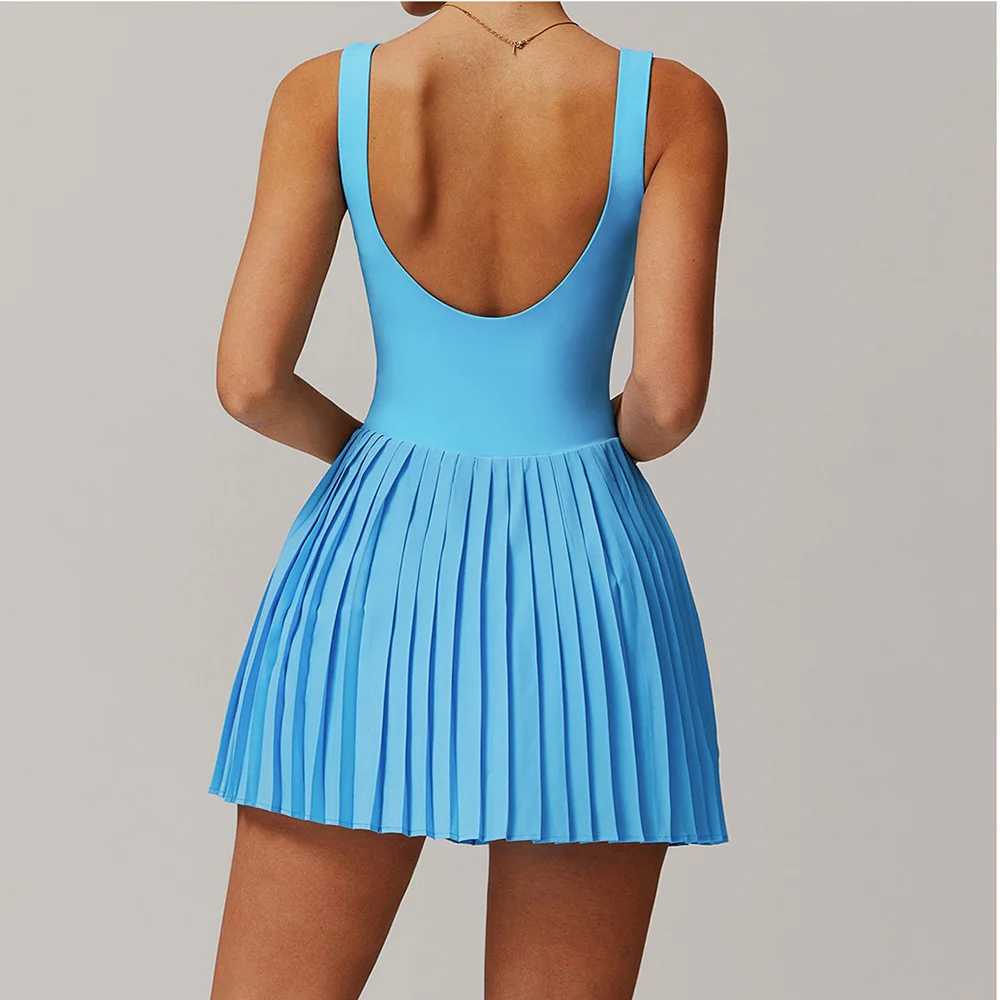 Yoga Fitness Dress - Yoga Seti Ten Rengi Tenis Elbisesi